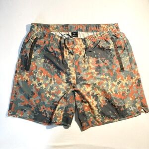 RVCA Camo Swim Shorts - Orange and Gray